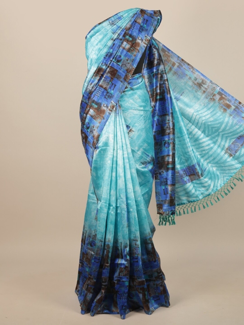 

Pothys Women Blue & Black Printed Saree