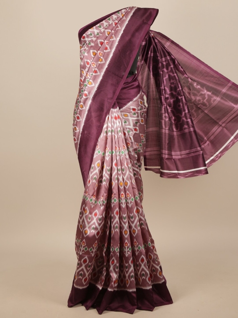 

Pothys women Lavender & Purple Printed Saree