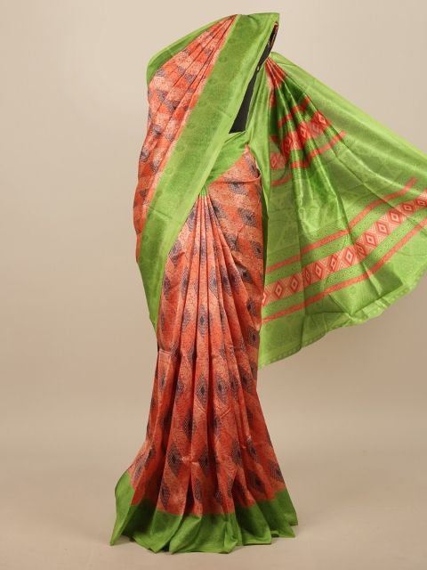 

Pothys Orange & Pink Printed Saree