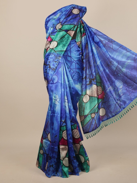 

Pothys Women Blue & Multicoloured Printed Saree