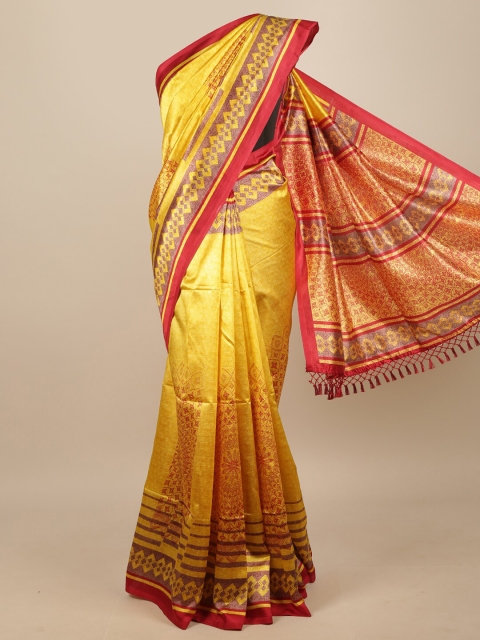 

Pothys Yellow & Red Ethnic Motifs Saree