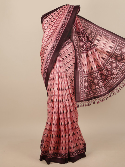 

Pothys Women Pink & Lavender Printed Saree