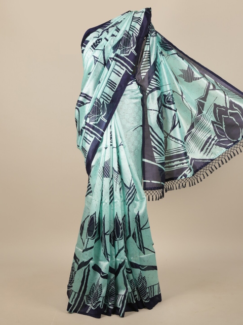 

Pothys Women Blue Floral Printed Saree