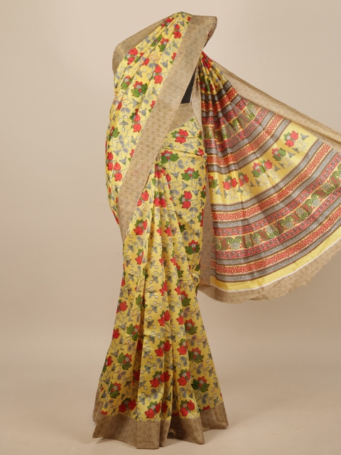 

Pothys Yellow & Red Floral Printed Saree