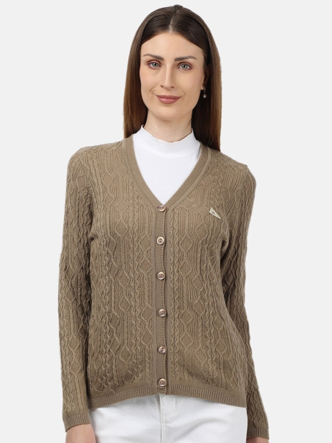 

Monte Carlo Women Brown Cable Knit Cardigan