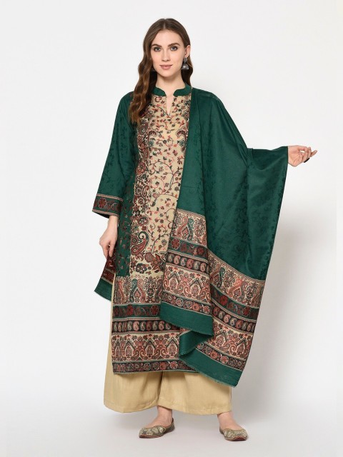 

Safaa Green & Beige Printed Viscose Rayon Unstitched Dress Material