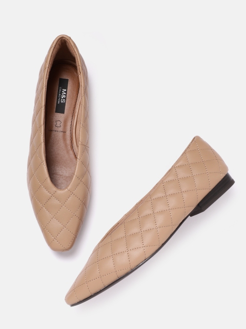

Marks & Spencer Women Beige Quilted Ballerinas Flats