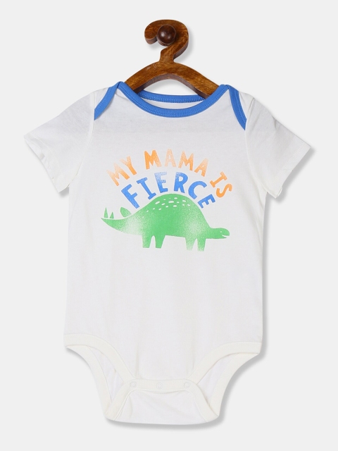 

GAP Boys White Printed Cotton Bodysuit