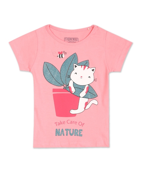 

Cherokee Girls Pink Printed T-shirt