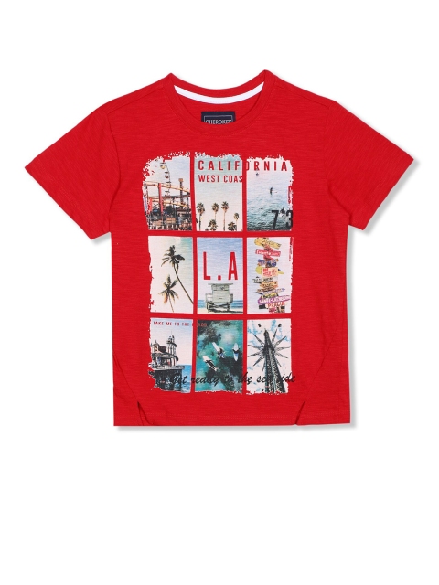 

Cherokee Boys Red Printed T-shirt