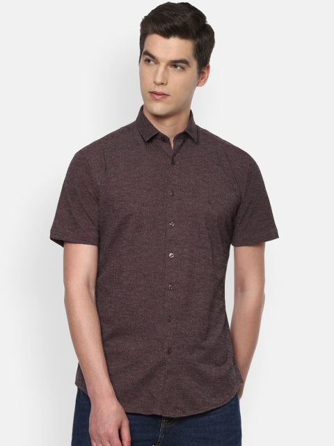 

V Dot Men Brown Slim Fit Opaque Printed Casual Shirt