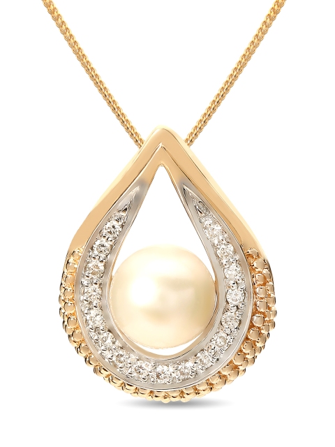 

Mia by Tanishq 14-Karat Gold Precious Pendant with Diamonds & Pearl