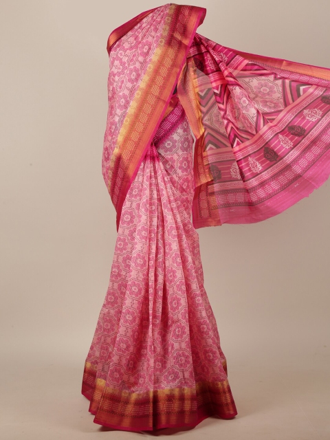 

Pothys Pink & Red Floral Saree