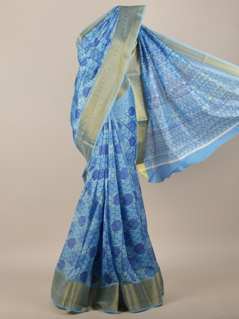 

Pothys Blue & Gold-Toned Saree