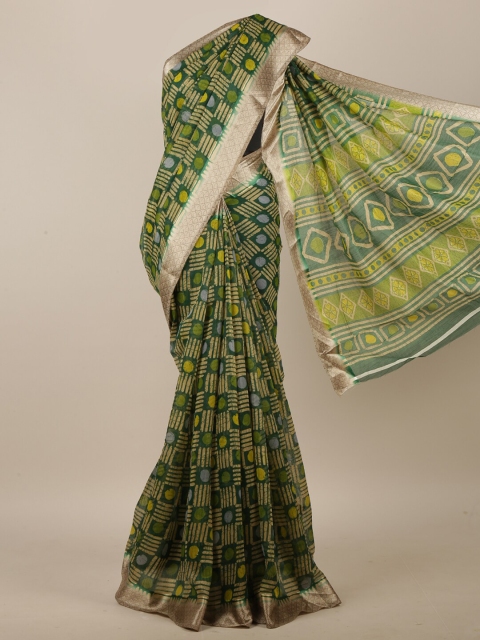 

Pothys Green & Grey Saree