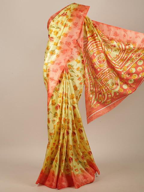 

Pothys Yellow & Red Floral Saree