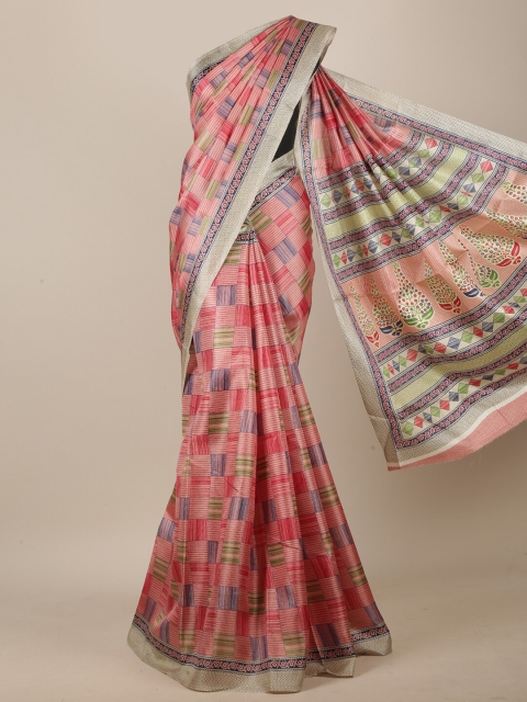 

Pothys Pink & Blue Saree