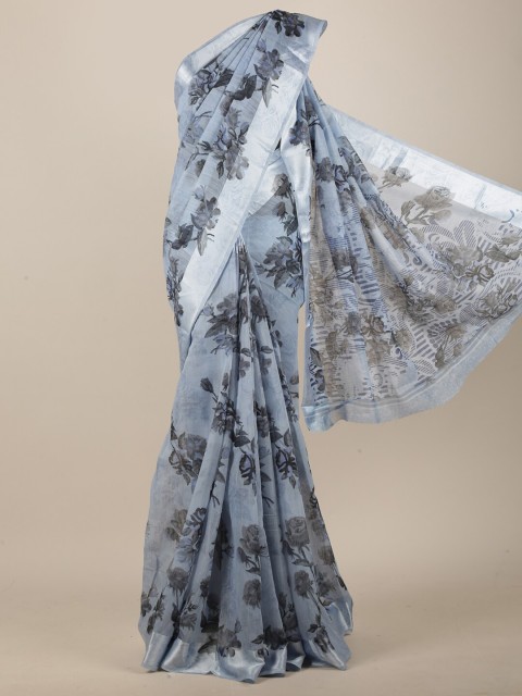

Pothys Grey & Black Floral Saree