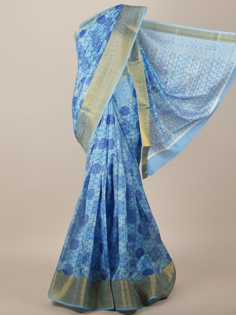

Pothys Blue & Gold-Toned Saree