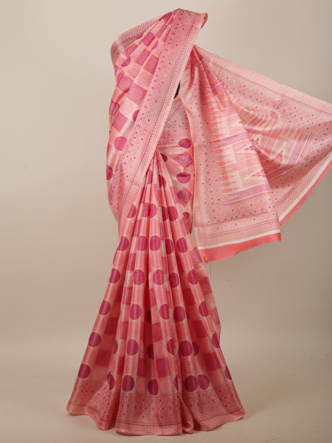 

Pothys Peach-Coloured & Pink Saree