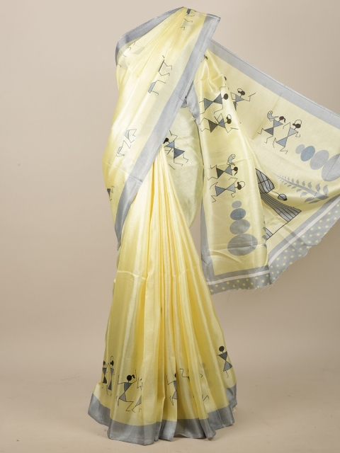 

Pothys Yellow & Grey Warli Saree
