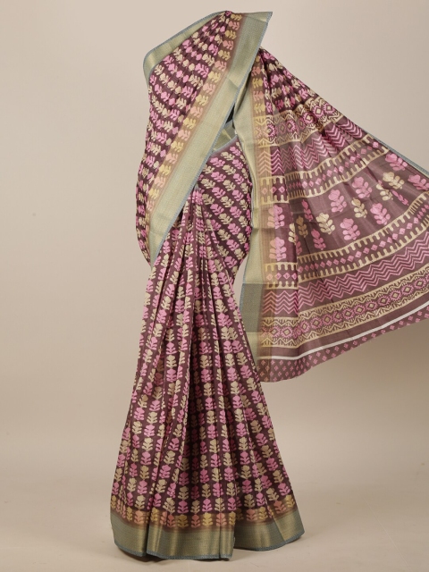 

Pothys Purple & Pink Floral Saree