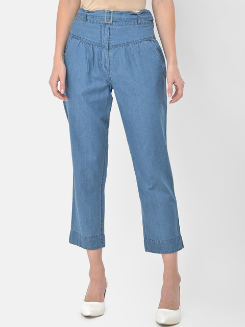 

Latin Quarters Women Blue High-Rise Cigerette Trousers