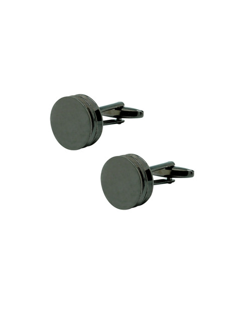 

The Tie Hub Gunmetal-toned Circular Cufflinks, Metallic