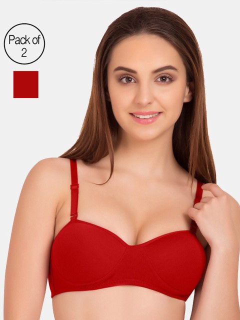 

Tweens Pack Of 2 Red Lightly Padded Plunge Bra