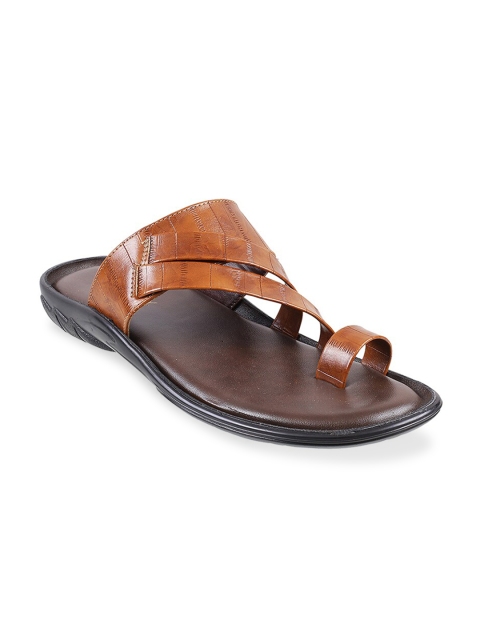 

WALKWAY Men Tan & Brown Comfort Sandals