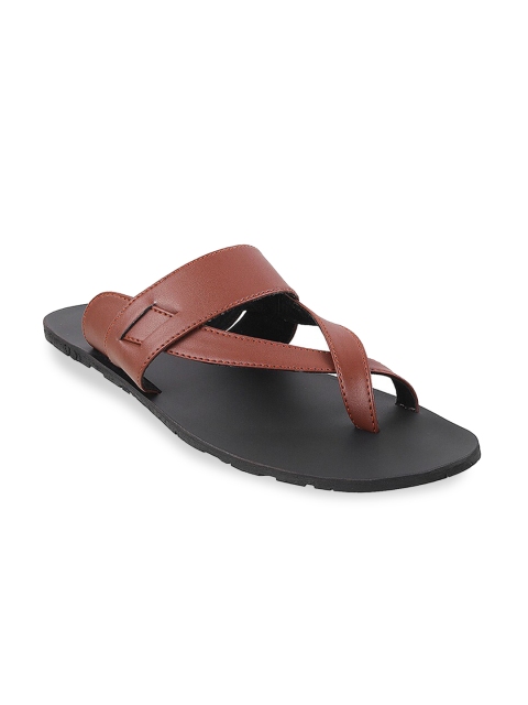 

WALKWAY Men Tan Solid Comfort Sandals