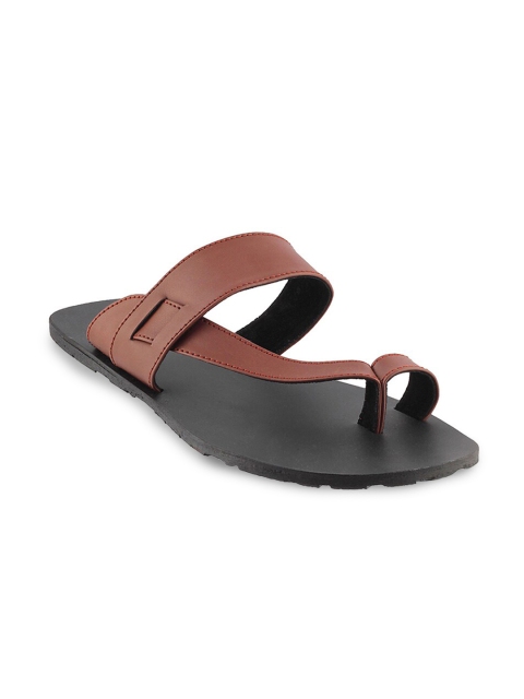 

WALKWAY Men Tan Brown & Black Comfort Sandals