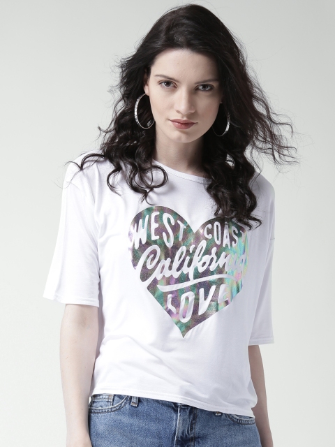 

Boohoo Women White Printed Regular Top