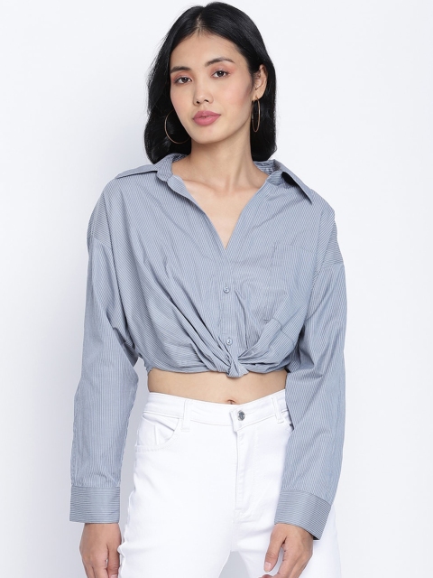 

Oxolloxo Women Blue Opaque Casual Shirt