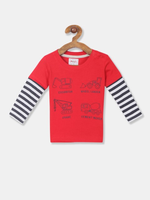 

Donuts Boys Red & Black Printed T-shirt