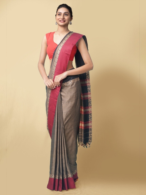 

Unnati Silks Brown & Pink Woven Design Pure Cotton Narayan Peth Handloom Saree