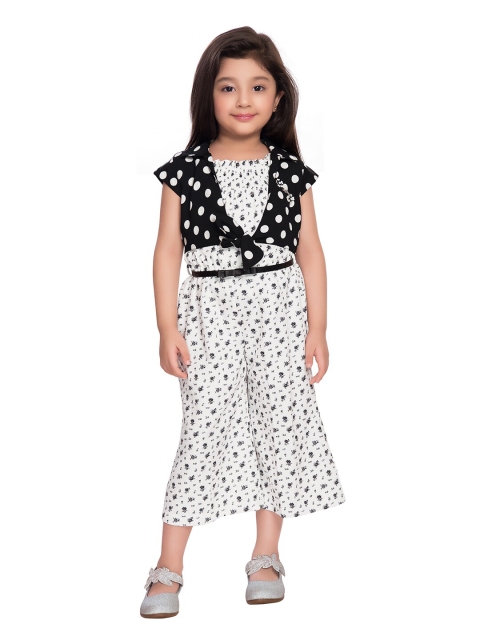 

Tiny Baby Girls Black & White Printed Jumpsuit with Jacket