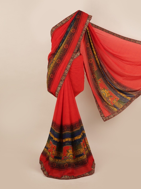 

Pothys Red & Yellow Printed Saree