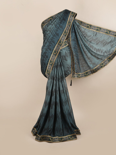 

Pothys Blue & Beige Embroidered Saree