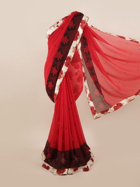 

Pothys Red & Black Floral Saree