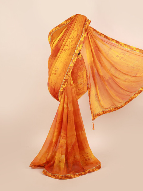 

Pothys Yellow & Orange Zari Saree
