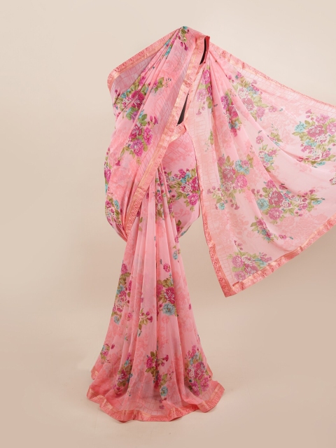 

Pothys Pink & Green Floral Saree