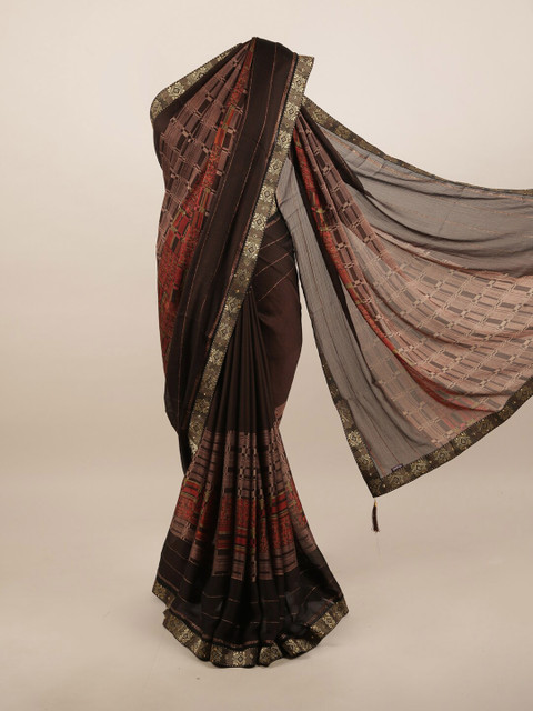 

Pothys Brown & Red Zari Saree