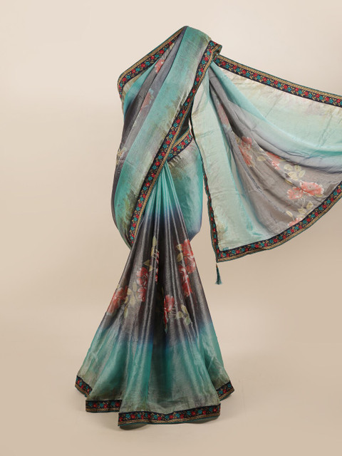 

Pothys Green & Red Floral Saree