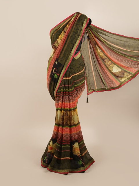 

Pothys Multicoloured Beads and Stones Saree, Multi