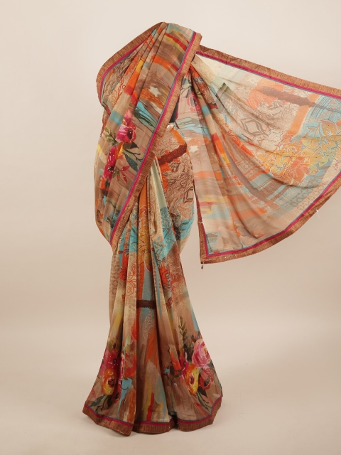 

Pothys Multicoloured Floral Beads and Stones Saree, Multi