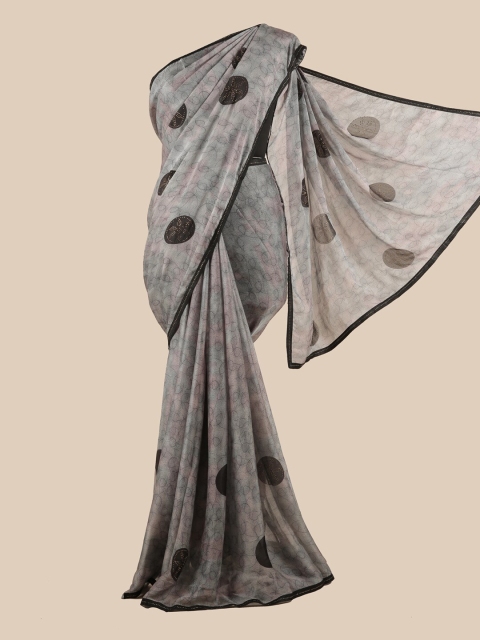 

Pothys Grey & Black Beads and Stones Saree