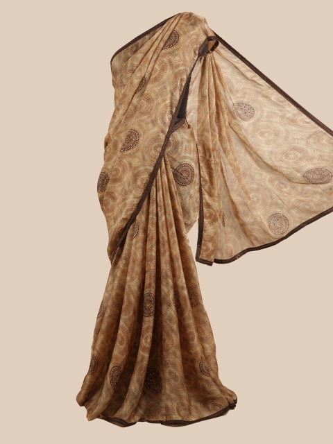 

Pothys Brown & Gold-Toned Beads and Stones Saree