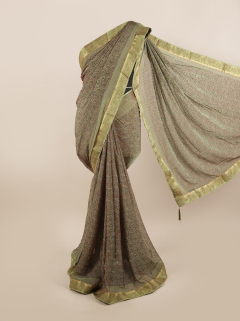 

Pothys Green & Red Zari Saree