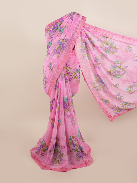 

Pothys Pink & Purple Floral Saree